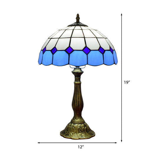 Retro Stained Glass Accent Table Lamp - Elegant 1-Light Décor For Bedside