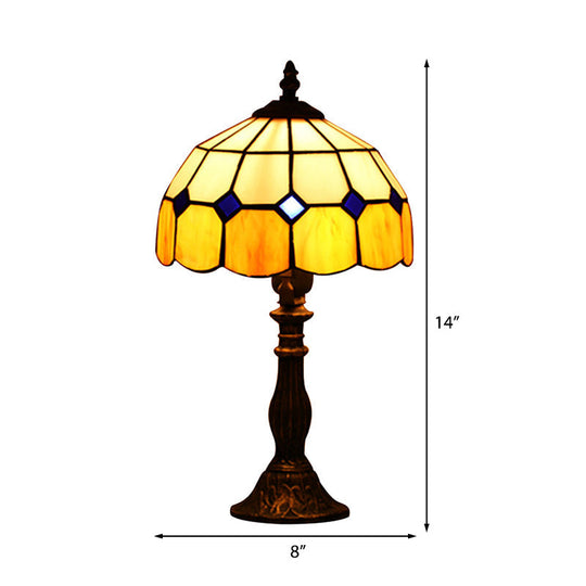 Retro Stained Glass Accent Table Lamp - Elegant 1-Light Décor For Bedside