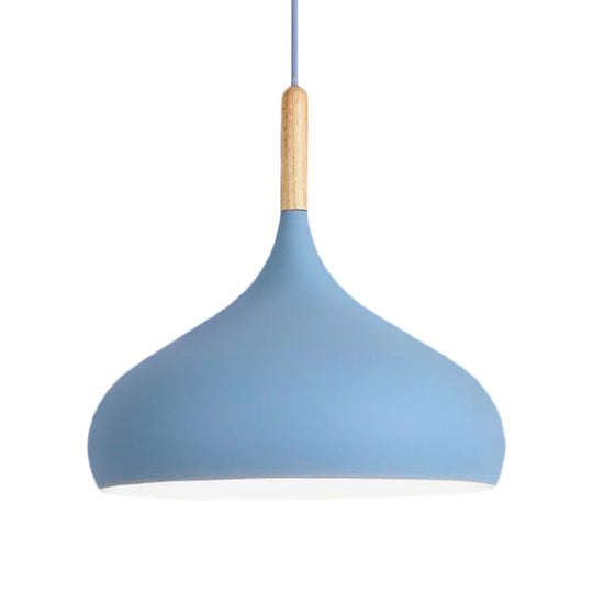 Aluminum Onion Pendant Lamp W/ 1 Light - Perfect For Meeting Rooms And Suspended Macaron Style