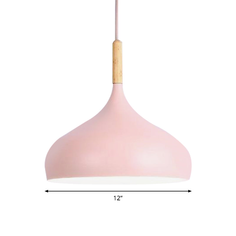 Aluminum Onion Pendant Lamp W/ 1 Light - Perfect For Meeting Rooms And Suspended Macaron Style