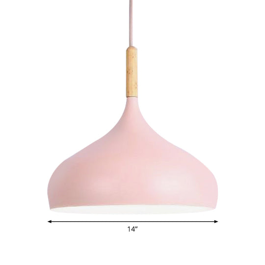 Aluminum Onion Pendant Lamp W/ 1 Light - Perfect For Meeting Rooms And Suspended Macaron Style