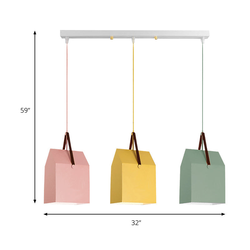 Undertint Bag Pendant Light - Macaron Loft Metal Hanging For Cafes