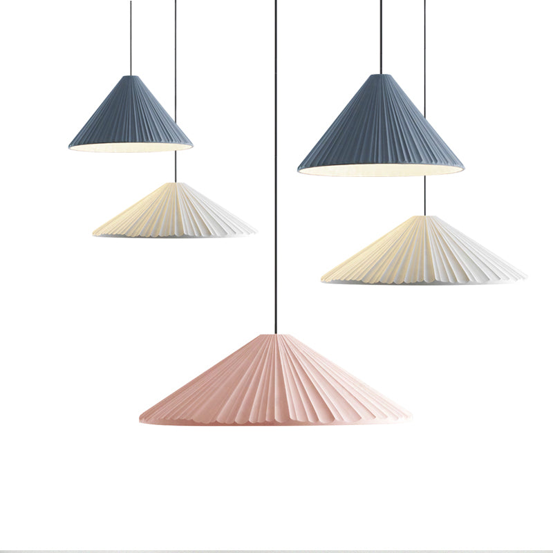 Nordic Style Cone Pendant Light - 1 Head Resin Hanging For Cafe Or Restaurant