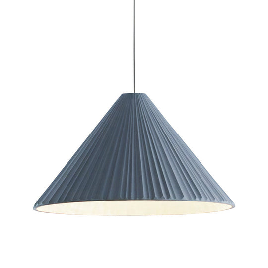 Nordic Style Cone Pendant Light - 1 Head Resin Hanging For Cafe Or Restaurant