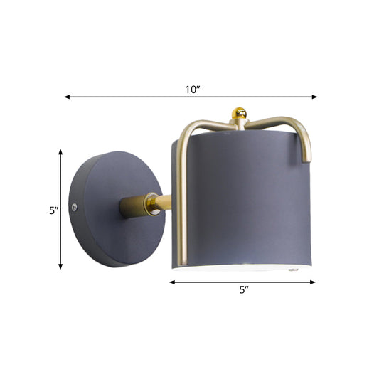 Rotatable Metal Cylinder Wall Light - Modern Macaron Loft Sconce For Bedroom Mirror