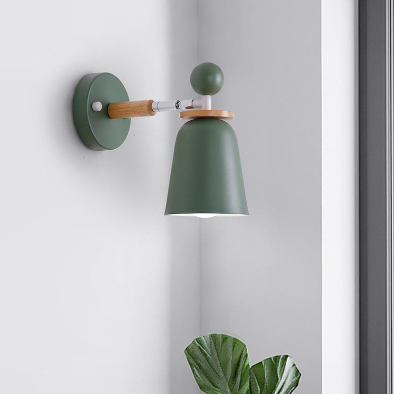 Macaron Loft Undertint Sconce Lamp - Baby Bedroom Bell Wall Light Green