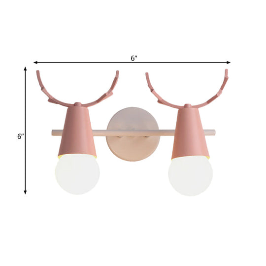 Antler Cone Wall Light: Contemporary Metal Sconce For Study Room