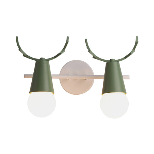 Antler Cone Wall Light: Contemporary Metal Sconce For Study Room