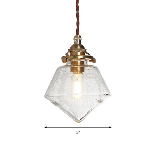 Contemporary Schoolhouse Pendant Glass Lamp With Clear Shade For Kitchen Island