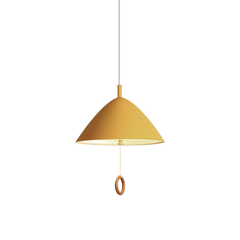 Conical Pendant Lamp: Minimalistic Metal And Macaron Design For Living Room