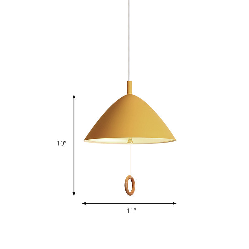 Conical Pendant Lamp: Minimalistic Metal And Macaron Design For Living Room