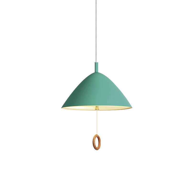 Conical Pendant Lamp: Minimalistic Metal And Macaron Design For Living Room