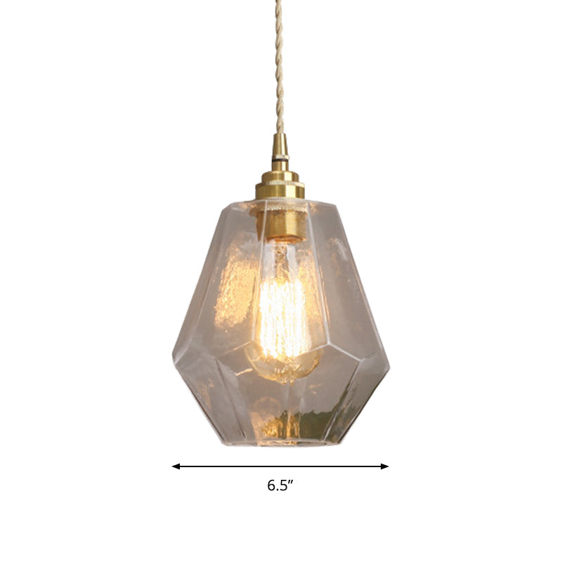 Clear Glass Hanging Lamp For Dining Room - Contemporary Pear Shaped Pendant Light