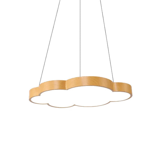 Beige Slim Acrylic Cloud Pendant Light For Kids Game Room