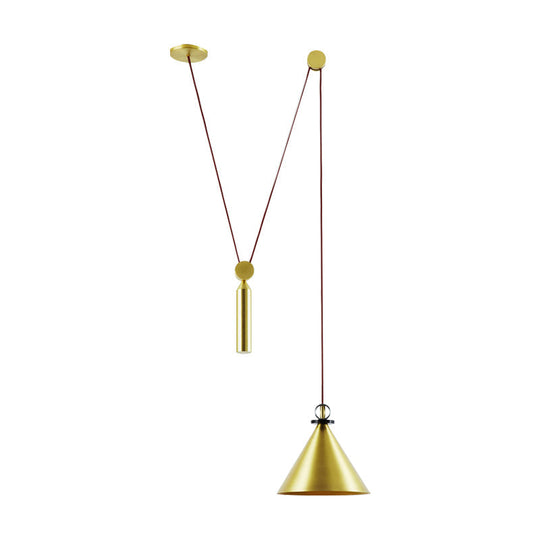 Pulley Pendant Lamp With Adjustable Height Modern Single Light Hanging Fixture For Kitchen Hallway