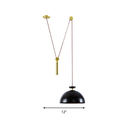 Pulley Pendant Lamp With Adjustable Height Modern Single Light Hanging Fixture For Kitchen Hallway