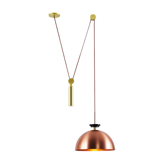 Pulley Pendant Lamp With Adjustable Height Modern Single Light Hanging Fixture For Kitchen Hallway