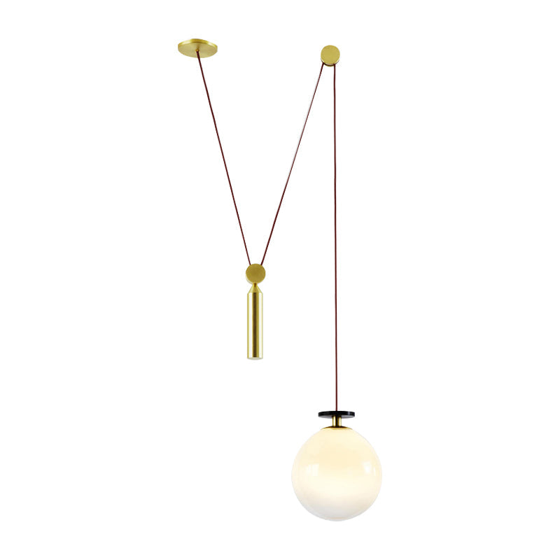 Pulley Pendant Lamp With Adjustable Height Modern Single Light Hanging Fixture For Kitchen Hallway