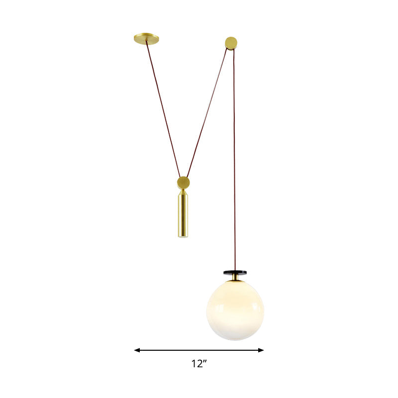 Pulley Pendant Lamp With Adjustable Height Modern Single Light Hanging Fixture For Kitchen Hallway