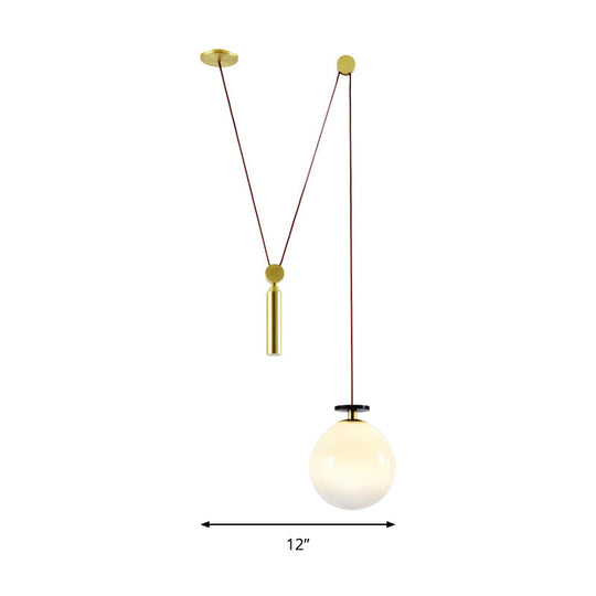 Pulley Pendant Lamp With Adjustable Height Modern Single Light Hanging Fixture For Kitchen Hallway