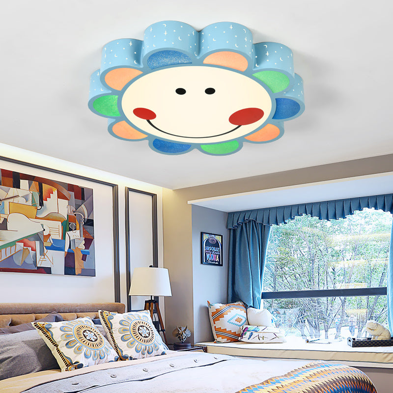 Kids' Bedroom & Hallway Smiling Flower Flush Ceiling Light - Lovely Acrylic Ceiling Fixture