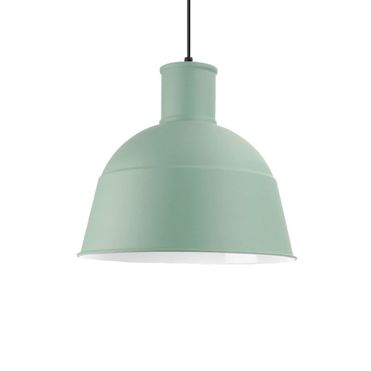 Aluminum Kindergarten Pendant Light - Macaron Loft Hanging Lamp - One-Light Dining Room Bowl