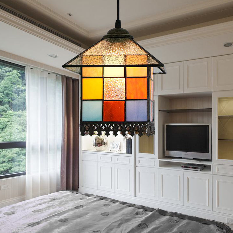 Tiffany Stained Art Glass Pendant Light - Stylish House Suspension Lighting Clear