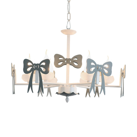 Kids Bow Pendant Light - Contemporary Metal Chandelier For Living Room Décor