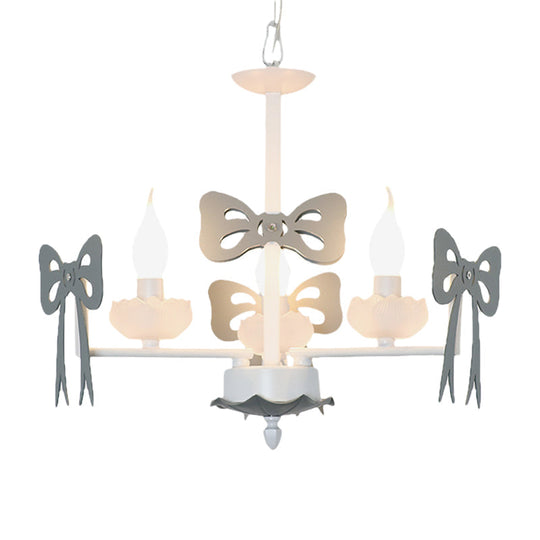 Kids Bow Pendant Light - Contemporary Metal Chandelier For Living Room Décor