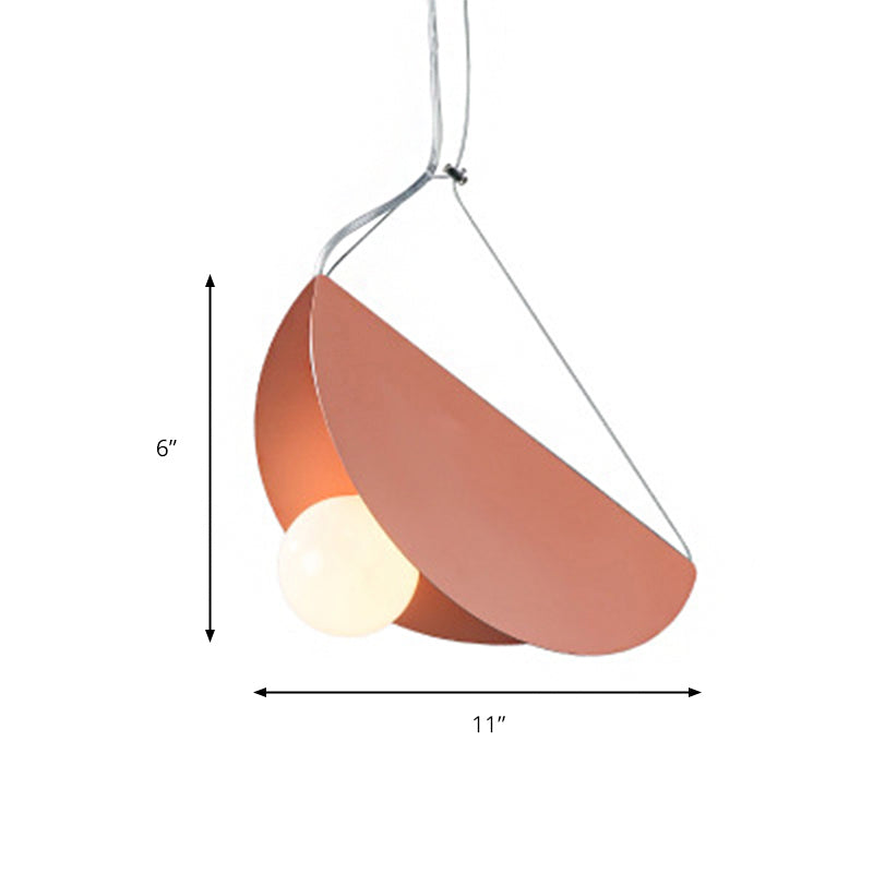 Nordic Style Fold Circle Pendant Light - Metal Suspension For Corridor And Cafe