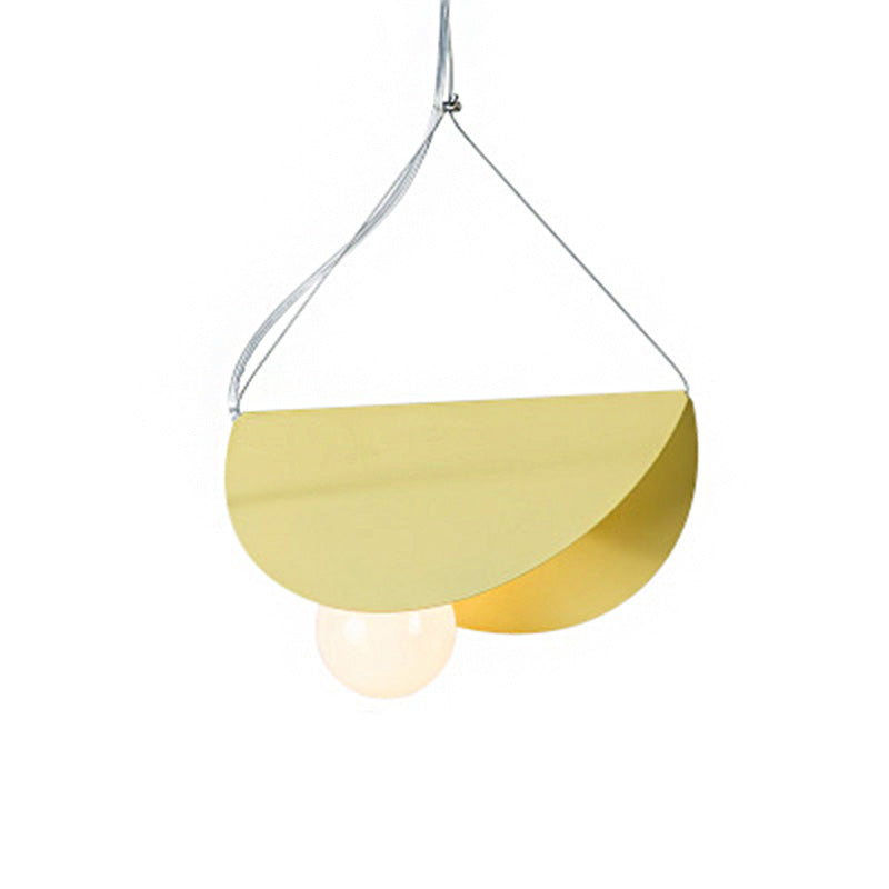 Nordic Style Fold Circle Pendant Light - Metal Suspension For Corridor And Cafe