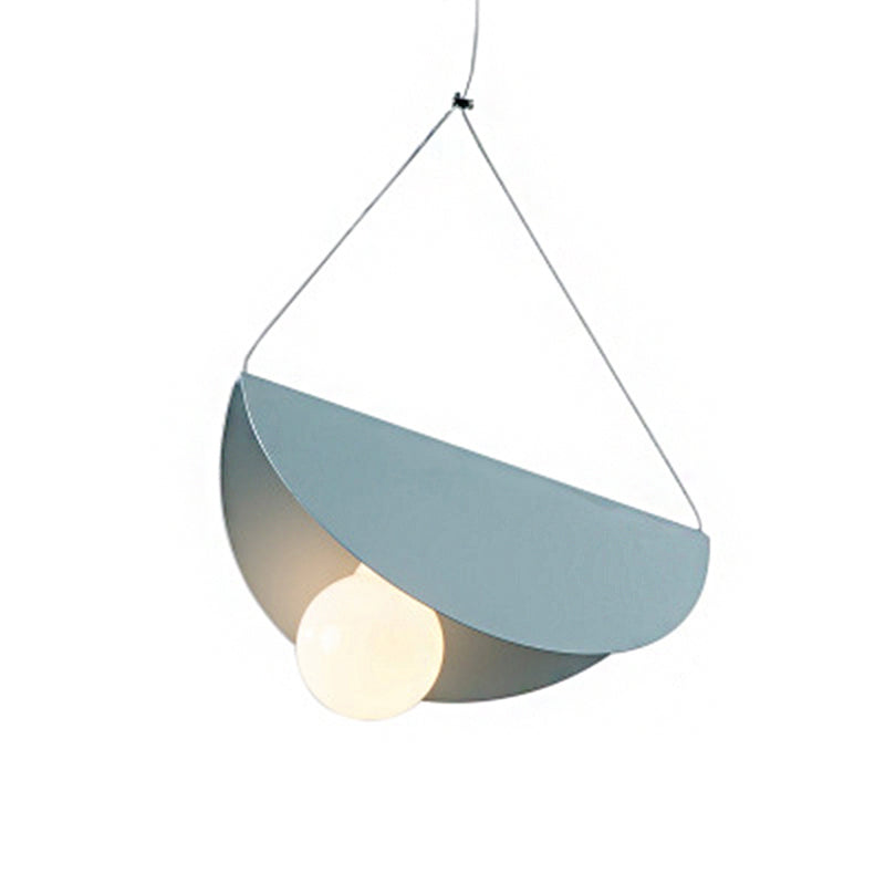 Nordic Style Fold Circle Pendant Light - Metal Suspension For Corridor And Cafe