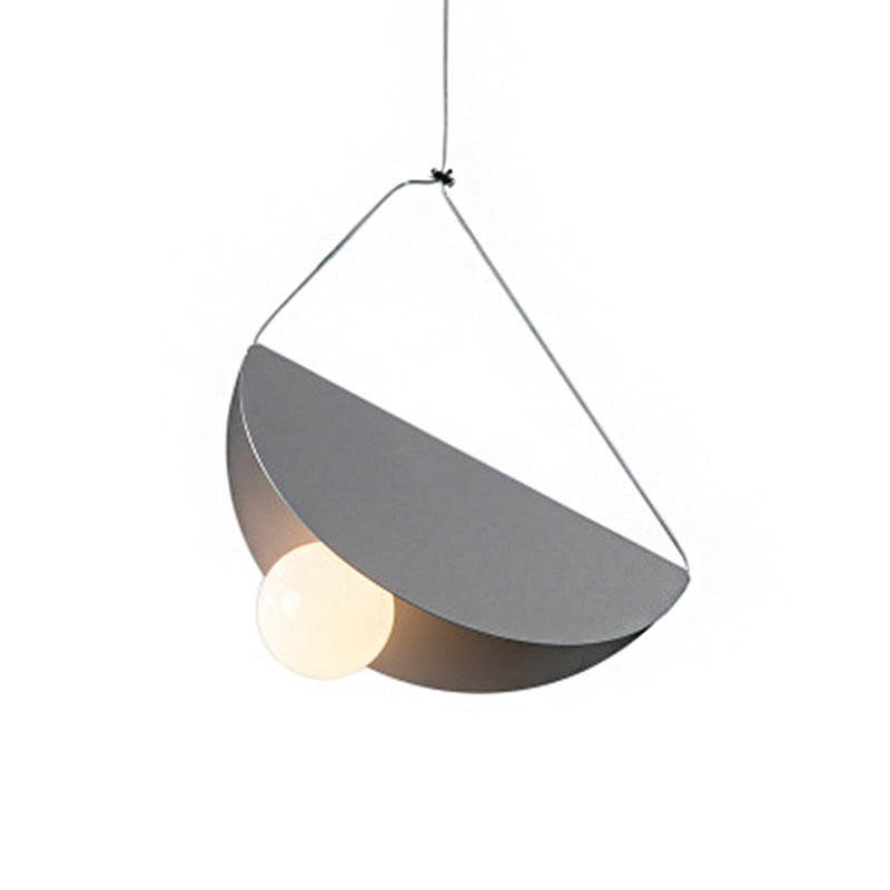 Nordic Style Fold Circle Pendant Light - Metal Suspension For Corridor And Cafe