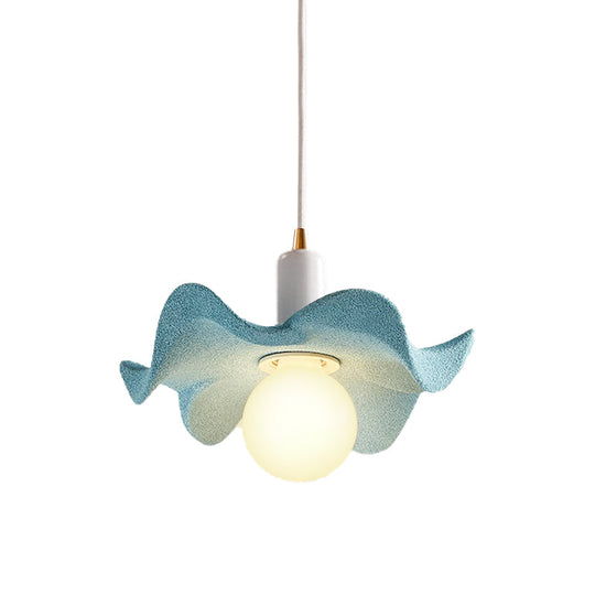 Macaron Style Floral Pendant Lamp: Single Light Kids Bedroom Suspension