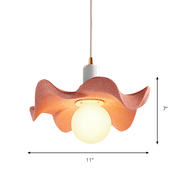 Macaron Style Floral Pendant Lamp: Single Light Kids Bedroom Suspension