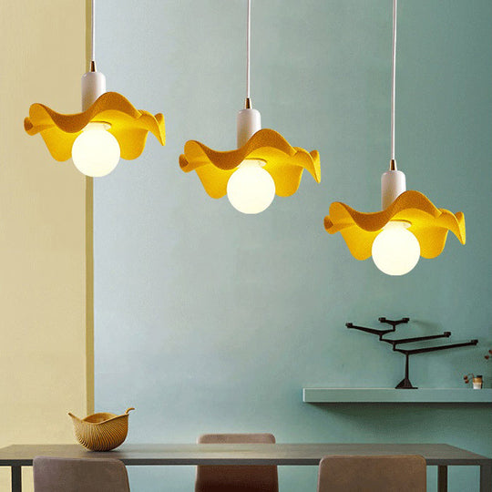 Macaron Style Floral Pendant Lamp: Single Light Kids Bedroom Suspension