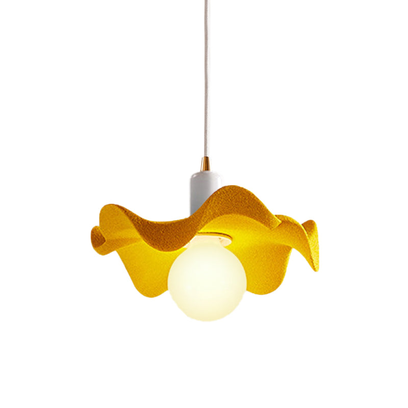 Macaron Style Floral Pendant Lamp: Single Light Kids Bedroom Suspension