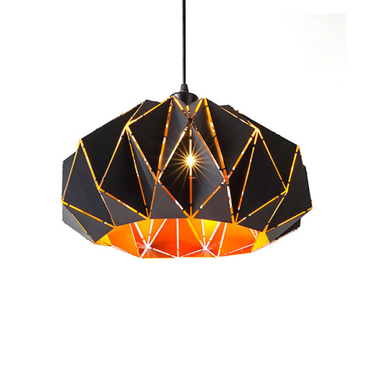 Melody - Origami Origami Style Pendant Light 1 Light Metallic Ceiling Hanging Lamp in Black for Cafe Restaurant