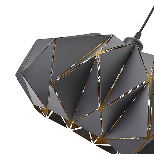 Melody - Origami Origami Style Pendant Light 1 Light Metallic Ceiling Hanging Lamp in Black for Cafe Restaurant