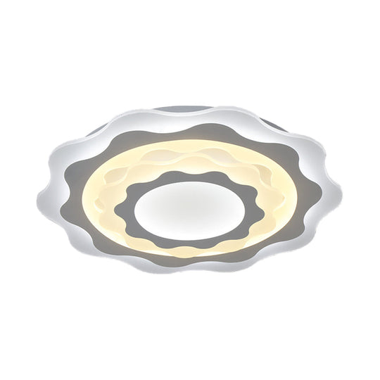 19/23.5 Acrylic Gear Led Flush Mount Ceiling Light - Simplicity White Fixture