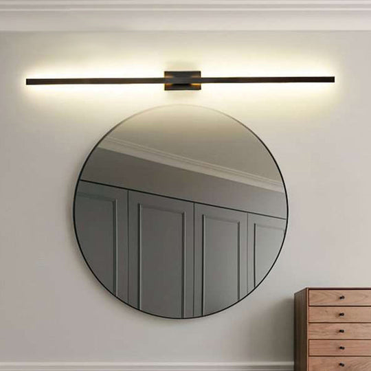 Minimalist Metal Led Wall Sconce Light In Black For Drawing Room