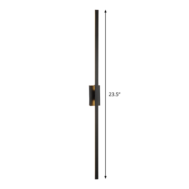 Minimalist Metal Led Wall Sconce Light In Black For Drawing Room