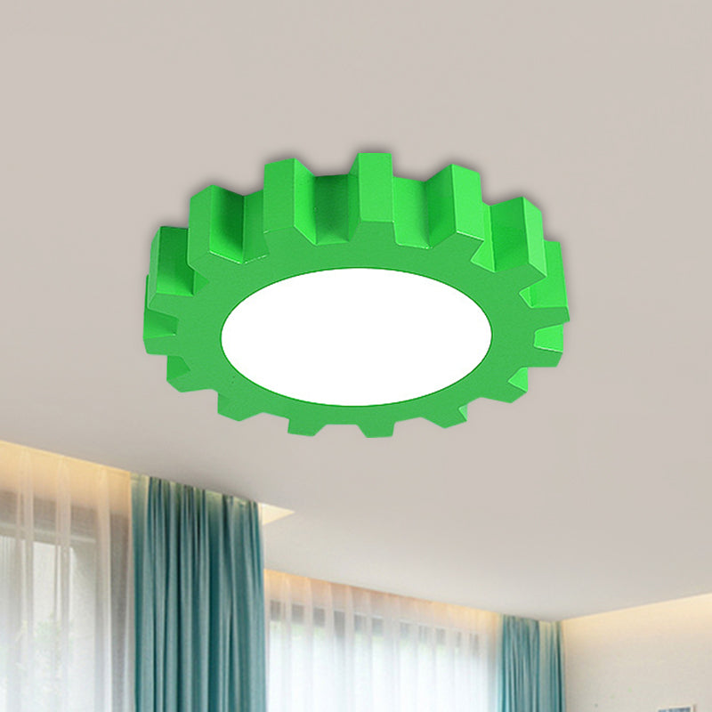 Kids Gear Flush LED Ceiling Light - Metallic Blue/Green with Acrylic Shade