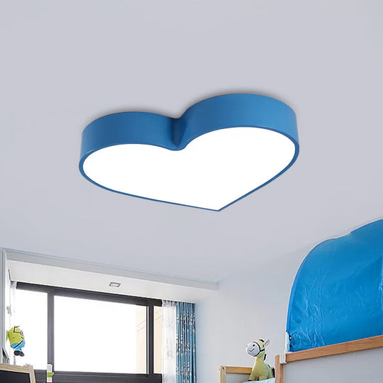 Loving Heart LED Flushmount Ceiling Light for Children - Red/Pink/Yellow Acrylic Fixture