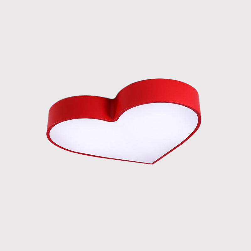 Loving Heart LED Flushmount Ceiling Light for Children - Red/Pink/Yellow Acrylic Fixture