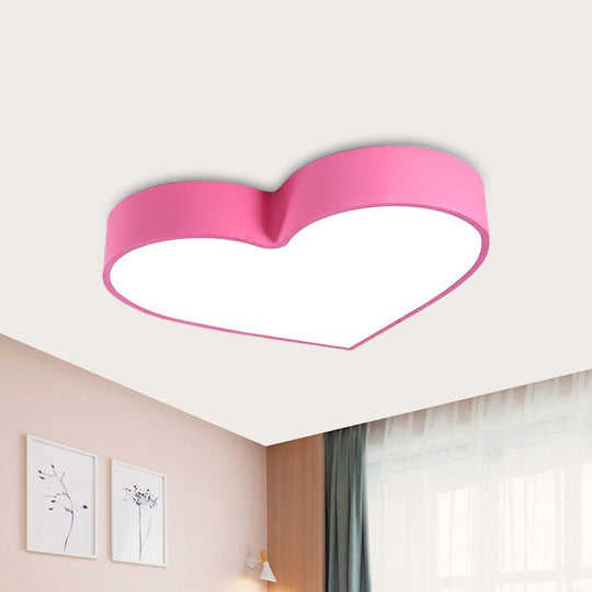 Loving Heart LED Flushmount Ceiling Light for Children - Red/Pink/Yellow Acrylic Fixture