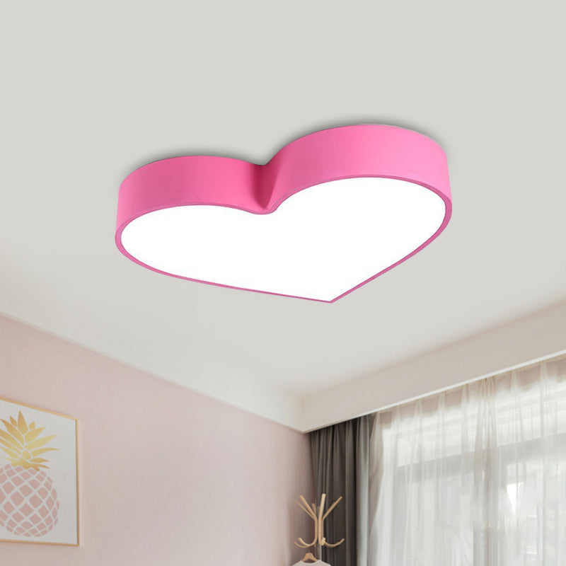 Loving Heart LED Flushmount Ceiling Light for Children - Red/Pink/Yellow Acrylic Fixture