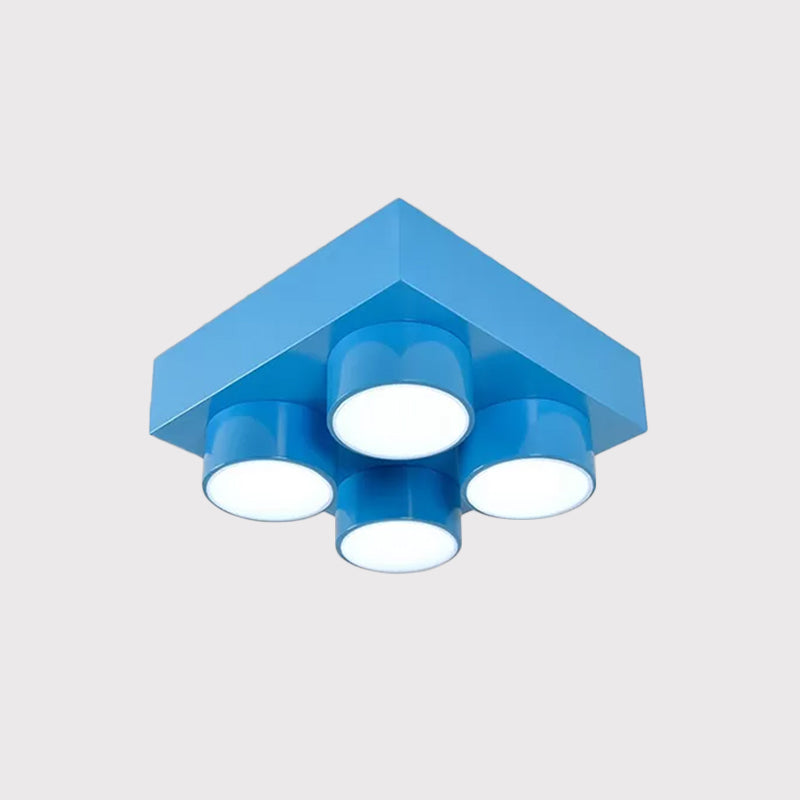 Kids Led Ceiling Light Fixture - Colorful Building Block Design