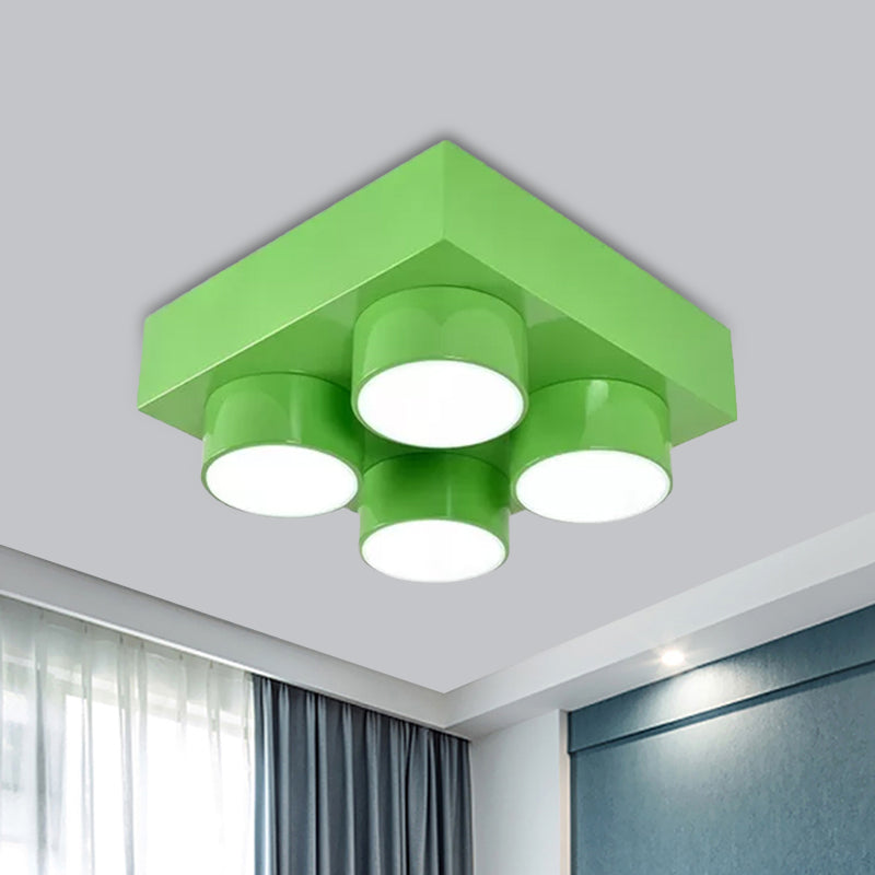 Kids LED Ceiling Light Fixture - Colorful Building Block Design"