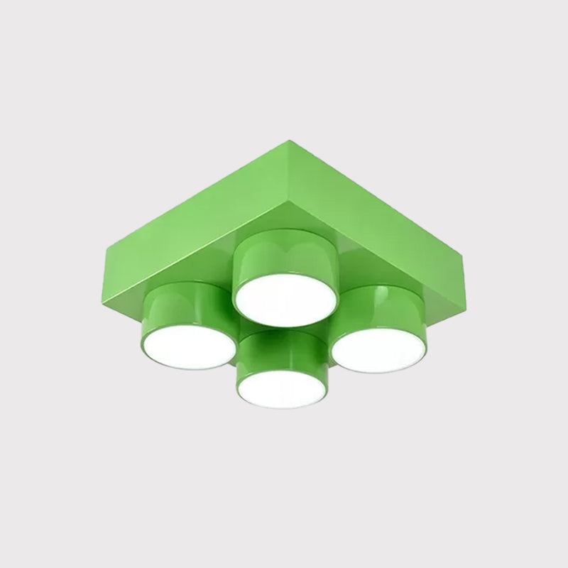 Kids LED Ceiling Light Fixture - Colorful Building Block Design"